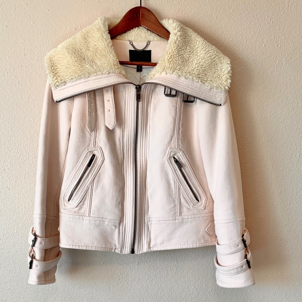 Banana Republic Quilted Jacket Light Pink Cotton S